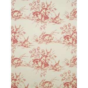  Scalamandre McgregorS Garden   Pink On Cream Wallpaper 