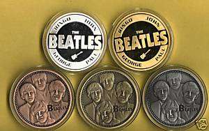 BEATLES FAB 4 GOLD,SILVER,ANT​IQUE BRASS,COPPER COIN  
