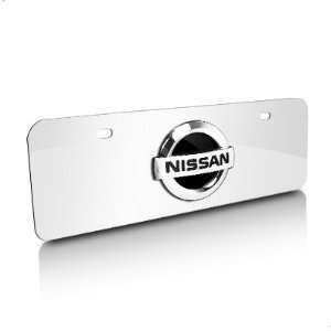  Nissan Chrome Steel Black Infill 3D Logo Half size License 