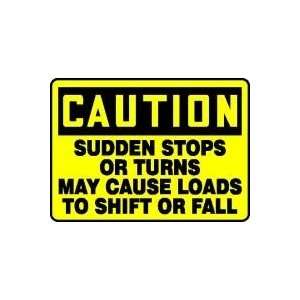   TURNS MAY CAUSE LOADS TO SHIFT OR FALL 10 x 14 Adhesive Vinyl Sign