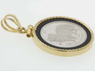 1989 Platinum 1/10 Isle of Man Coin / 14K Gold Pendant  