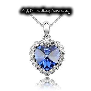 Swarovski Crystal Charm Beads CZ Heart Pendant Necklace  