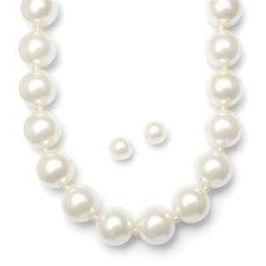  Mariell ~ Bold 22mm Pearl Bridal Necklace Set Jewelry