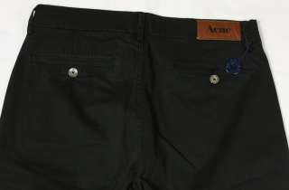 NEW MENS ACNE GUY BLACK STRETCH LOW RISE PANTS 32 48  