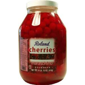 Roland Cherries Maraschino without Stems, 128 Ounce Jug  