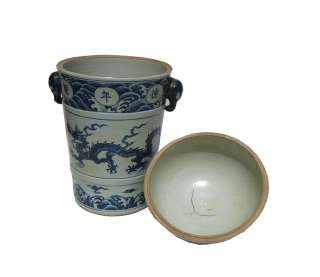 Rare Unique Ancient Chinese Porcelain Steam Pot w456  