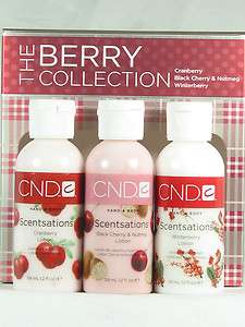 CND Scentsations Lotions BERRY COLLECTION Cranberry Cherry Nutmeg 