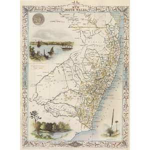  1800s NEW SOUTH WALES SYDNEY VICTORIA AUSTRALIA MAP SMALL 