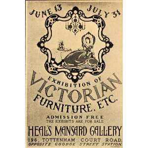  1933 Victorian Furniture Mansard Gallery Heal B/W Print 