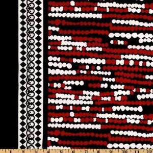 58 Wide Stretch Jersey ITY Knit Dot Border Black/Red Fabric By The 