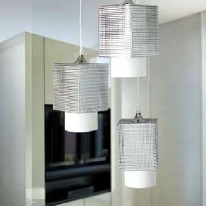  120W Pendant Light with 3 Lights in Cubic Metal Lampshade 