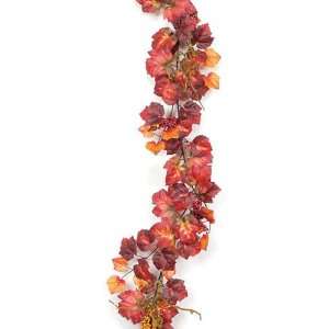   Artificial Red Grape Leaf Ivy & Berry Garland 6