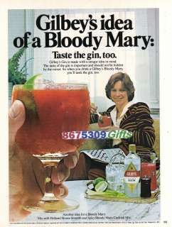 1980 VINTAGE ORIGINAL PRINT AD GILBEYS GIN BLOODY MARY  