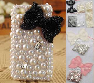   Gem White Pink Black Bow DIY cell Phone iPhone 3G 4 4S Case   Deco Den