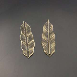 antique bronze jewellry leaf charms pendant 30pcs 05587  