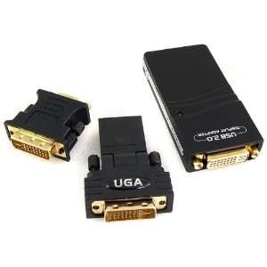  USB 2.0 to DVI/VGA/HDMI Adapter UXGA(1600x1200) Black 
