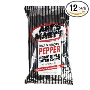 Arts & Marys Salt & Pepper Kettle Chip, 5 Ounce Packages (Pack of 12 