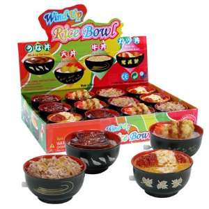 4 DIFFERENT JAPANESE WIND UP RICE BOWLS SET Toys & Games