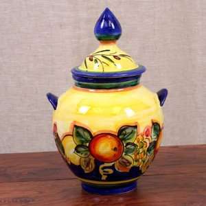  Blue Fruit Rustic Ceramic Amphora   Small Kitchen 