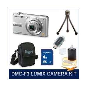  Panasonic LUMIX DMC F3 Digital Camera (Silver), 12 MP 