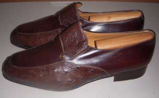 Vintage Bally Ostrich Leather Dress Shoes Sz9.5 E Exc  