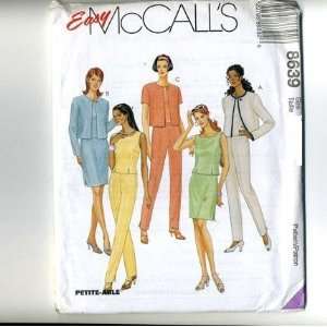  McCalls Sewing Pattern 8639 Misses Unlined Jacket, Top 