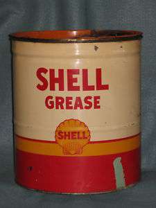 Shell Gas Oil Grease Can 25 LBS Pounds Metal VINTAGE  