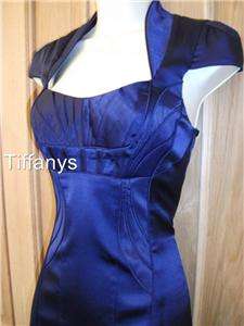 KAREN MILLEN BLUE PURPLE SATIN PENCIL DRESS BNWT UK 12  