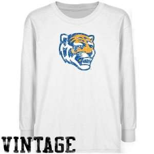   Tigers Youth White Distressed Logo Vintage T shirt