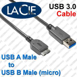 LaCie Flat Cable USB 3.0 A Male to microUSB B Male 1.2m  