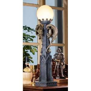   Medieval Gargoyle l Illuminated Sculpture Table Lamp