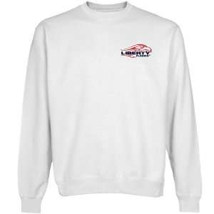  NCAA Liberty Flames White Logo Applique Crew Neck Fleece 