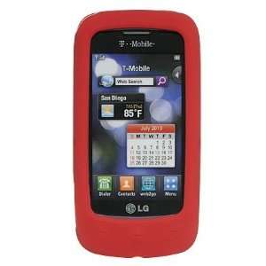    LG Sentio GS505 Silicone Skin   Red Cell Phones & Accessories