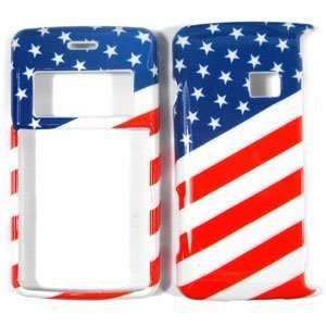 Blue Red White USA American Flag Design Snap On Cover Hard Case Cell 