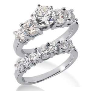 Platinum Diamond Engagement Bridal Set 3.09ctw. 4010 PLATENBR 300 