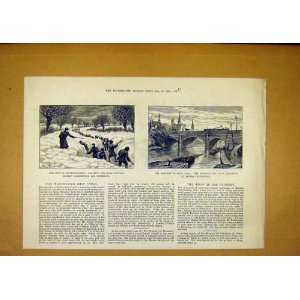  Leicestershire Snow Manchester Ship Canal Print 1888