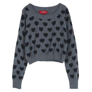   ladies Cardigan Thousand Hearts Shortline Knit Sweater M L  