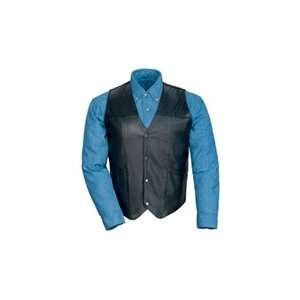  Tour Master Leather Vest without Laces   Large/Black 