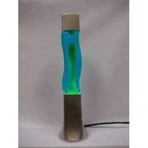  Groovy Lava Lamp   Blue Liquid/green Wax 16 Inches Tall 