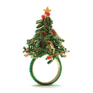  Beaded Christmas Tree Napkin Ring
