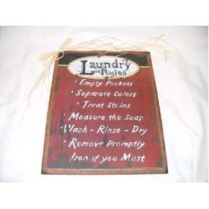  Large Laundry Rules Sign Wash Rinse Dry Country Stars 