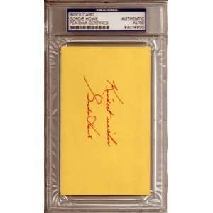  Gordie Howe Kindest Wishes Autographed Index Card PSA/DNA 