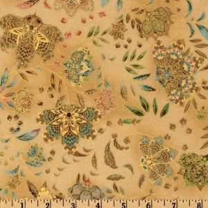  44 Wide La Scala Crewel Vintage/Sand Fabric By The Yard 