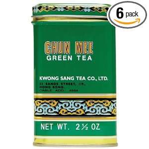 Roland Kwong Sang Tea, Chun Mee Green, 2.5 Ounce Tins (Pack of 6 