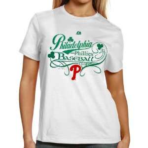 Majestic Philadelphia Phillies Ladies White Cursive Celtic 