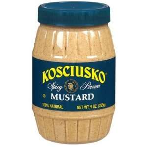 Plochmans Kosciusko Spicy Brown Mustard, 9 oz, 12 ct (Quantity of 2)