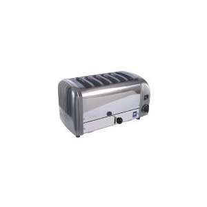   220)   6 Slice Bread Toaster w/ 1 in slots, Metallic End Panels, 220 V