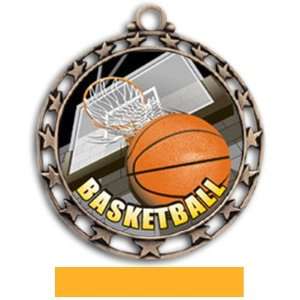   HD Insert Medals BRONZE MEDAL/YELLOW RIBBON 2.5 HD Custom Basketball