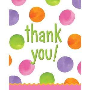  1st Birthday Thank You Cards   Polka Dots Girl Everything 