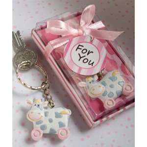  Pink Toy Cow Keychain Baby Favors Toys & Games